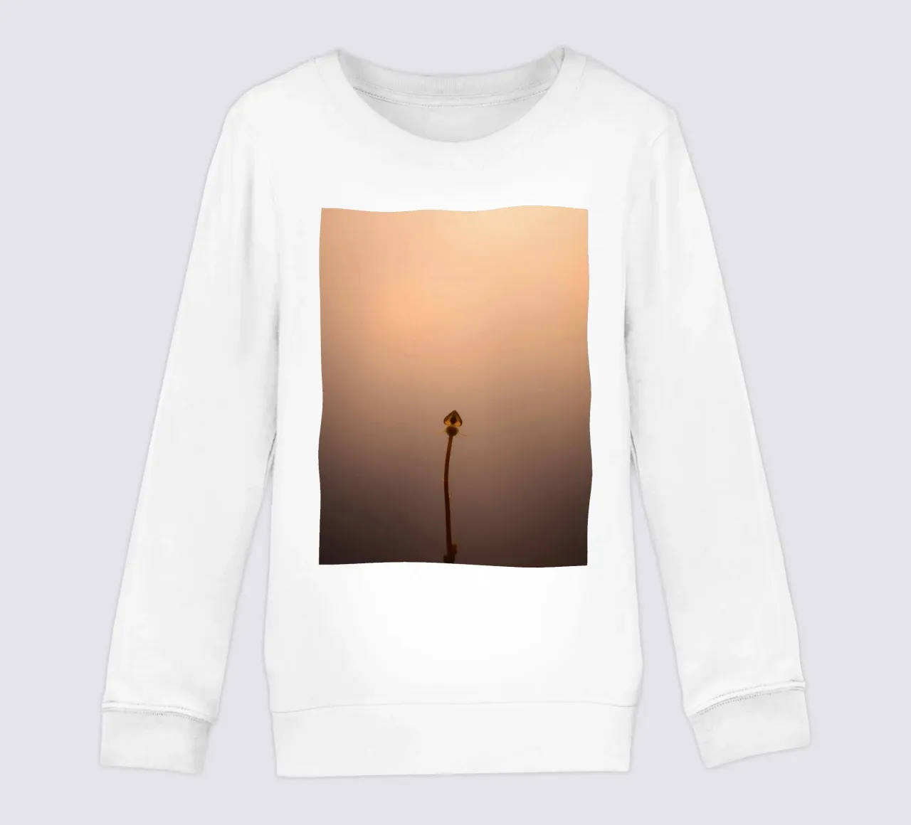 Elegant plant silhouette against a soft gradient background kids sweatshirt by DesignDoodle