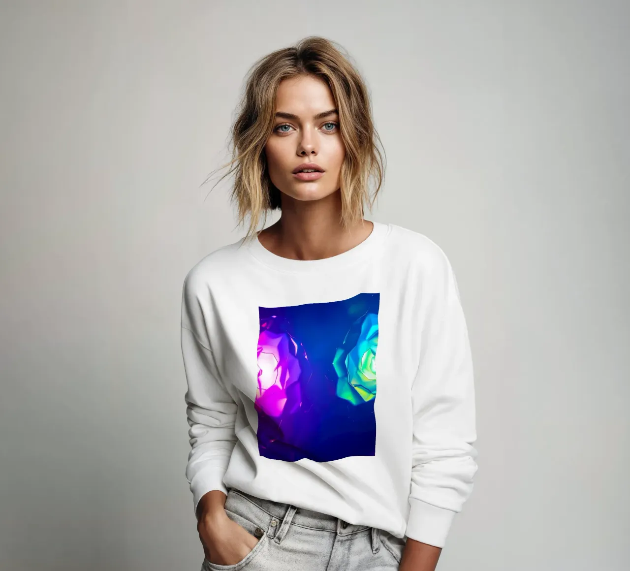 Design moderno con forme astratte di rose luminose e colorate felpa da DesignDoodle