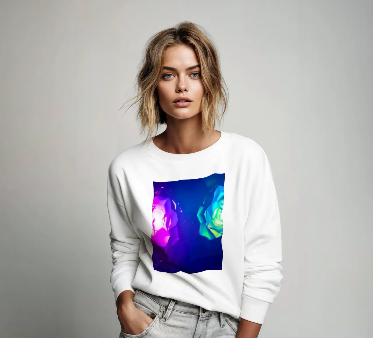 Design moderno con forme astratte di rose luminose e colorate felpa da DesignDoodle
