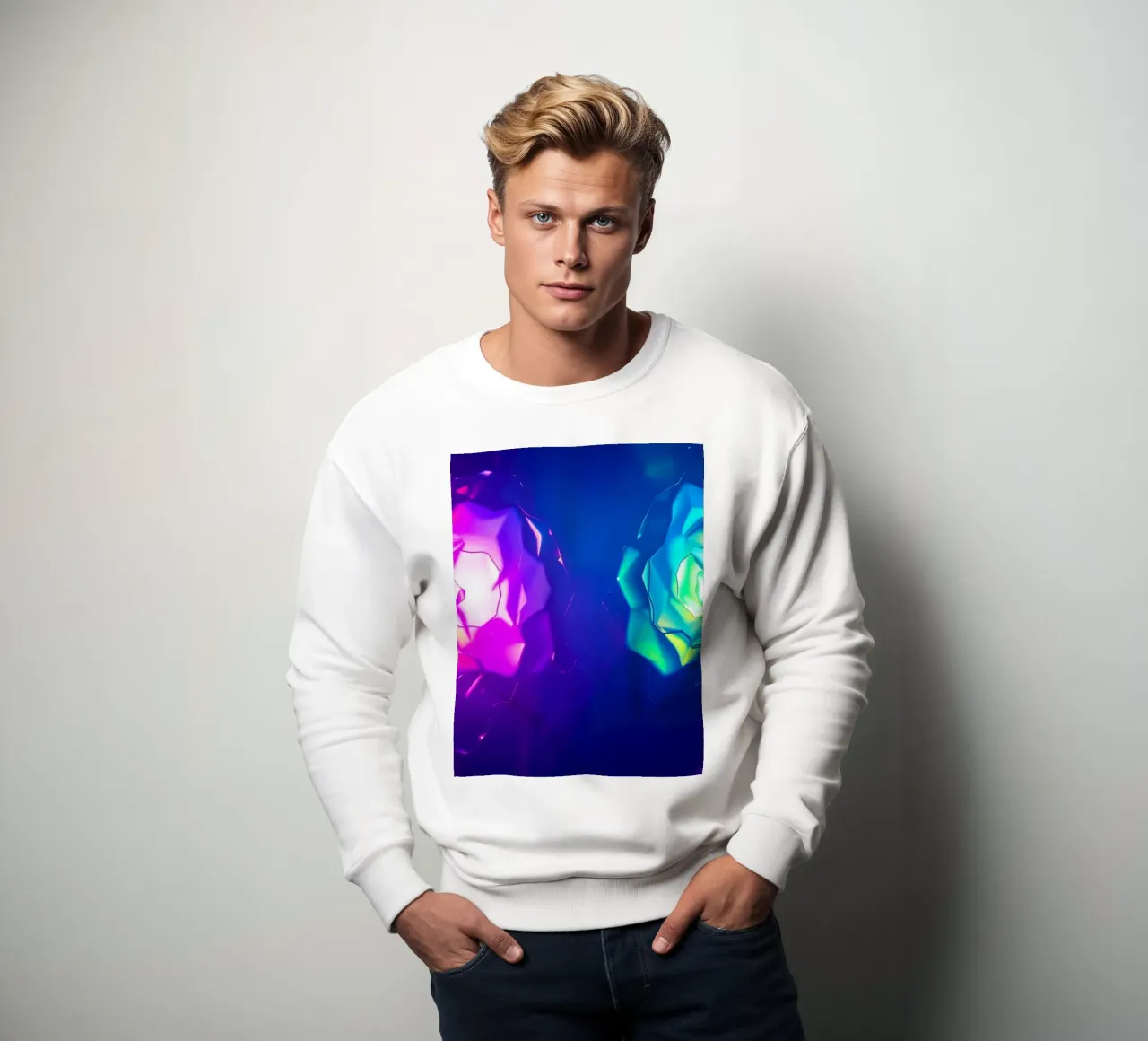 Design moderno con forme astratte di rose luminose e colorate felpa da DesignDoodle