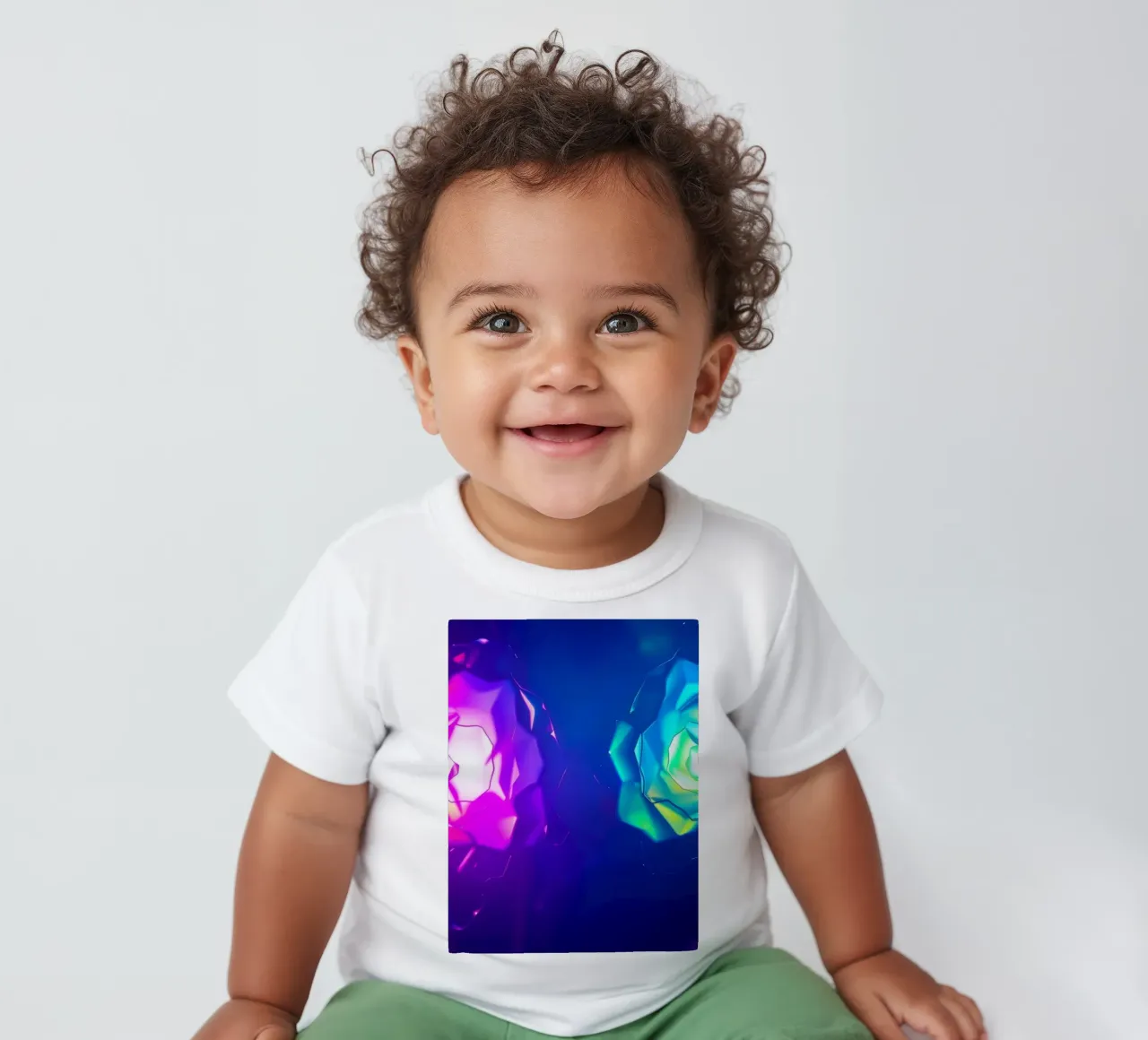 Design moderno con forme astratte di rose luminose e colorate maglietta neonato da DesignDoodle