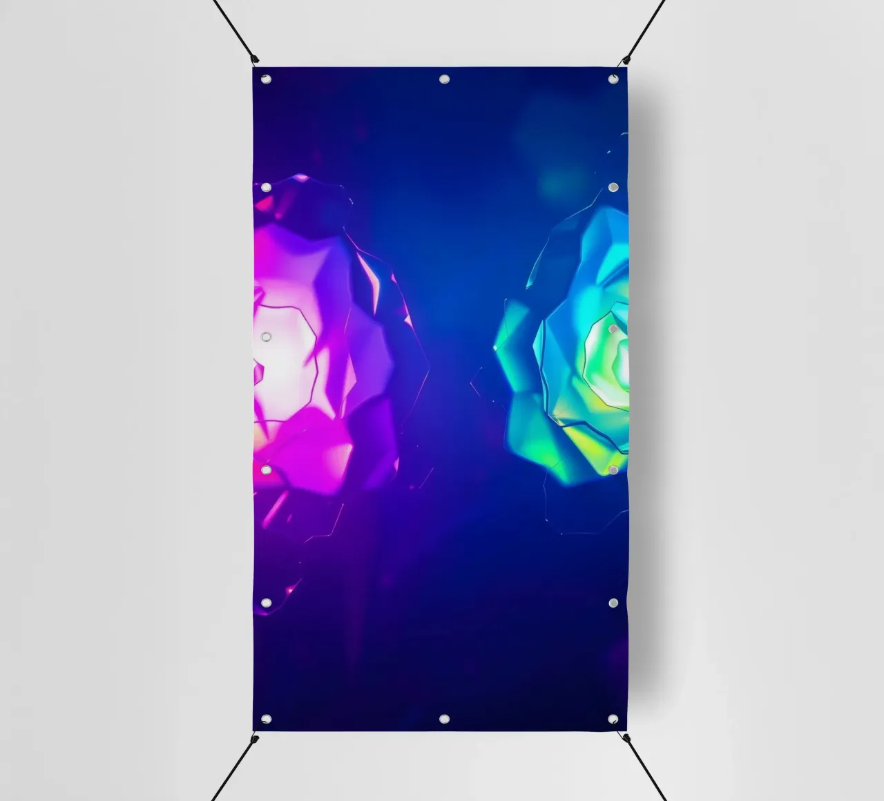 Design moderno con forme astratte di rose luminose e colorate telo in pvc da DesignDoodle