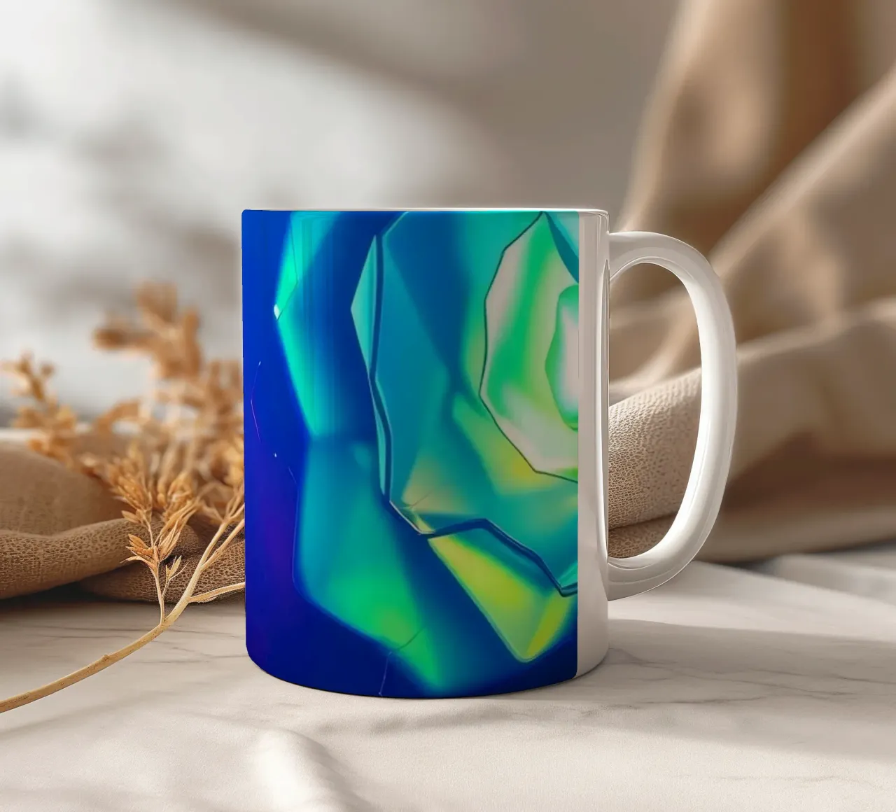 Design moderno con forme astratte di rose luminose e colorate tazza in ceramica da DesignDoodle