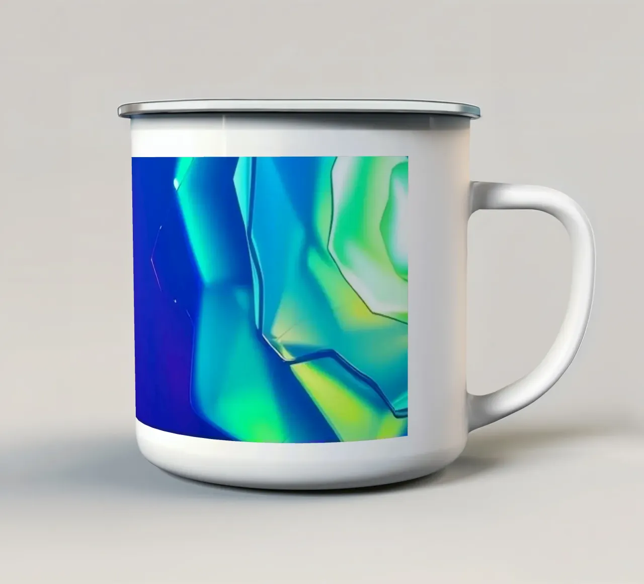 Design moderno con forme astratte di rose luminose e colorate tazza in smalto da DesignDoodle