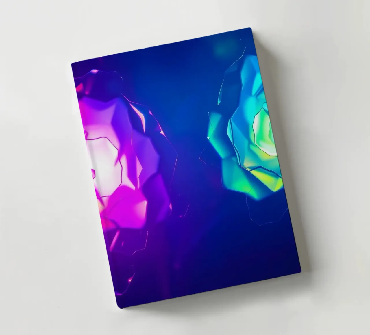 Design moderno con forme astratte di rose luminose e colorate diario da DesignDoodle