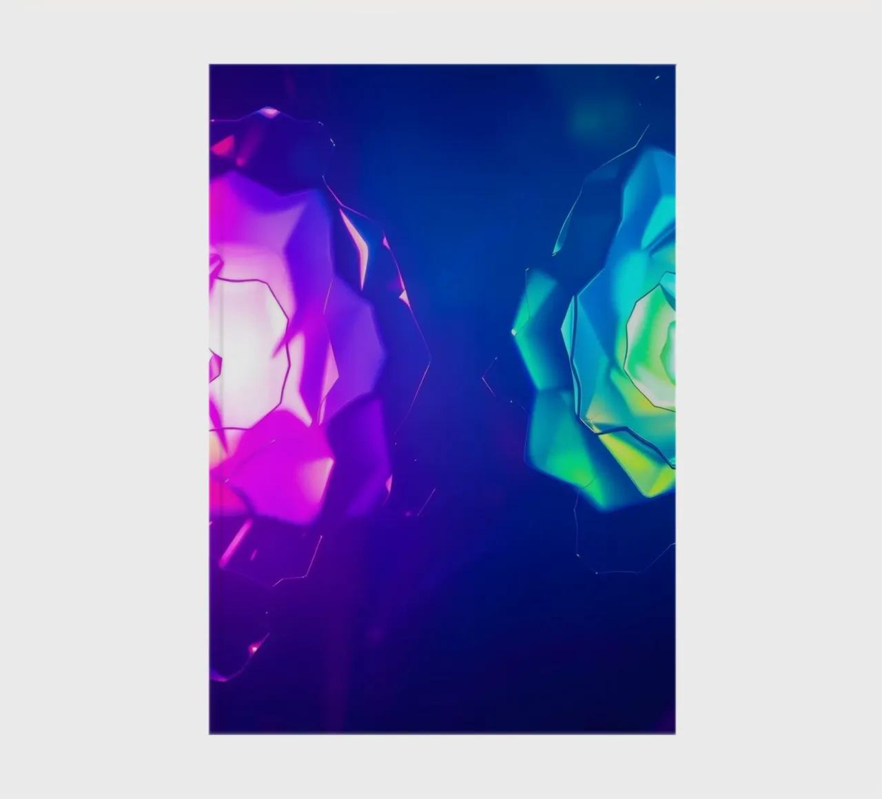 Design moderno con forme astratte di rose luminose e colorate diario da DesignDoodle