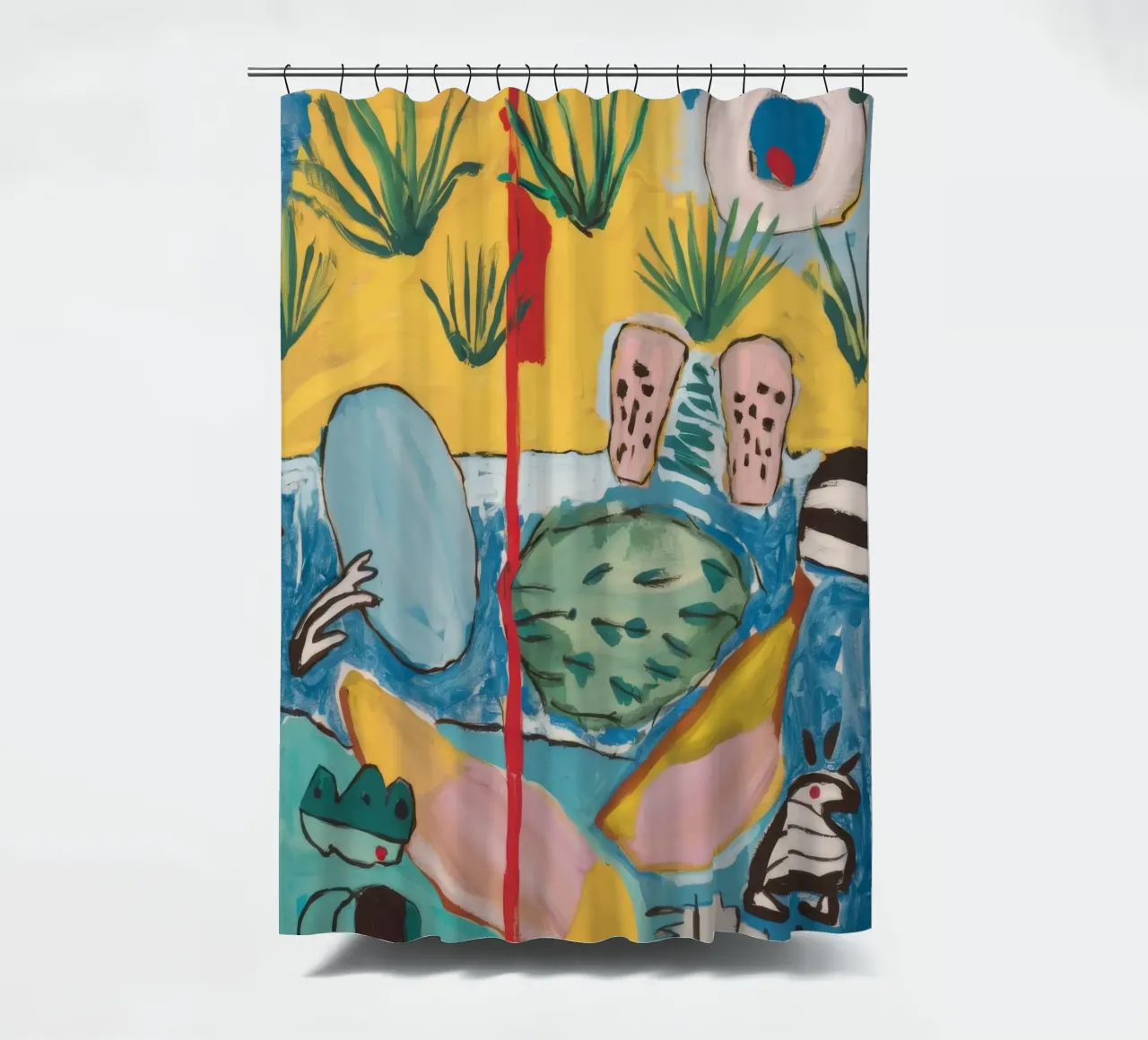 Paradiso geometrico delle palme tenda da doccia da Beach Palette