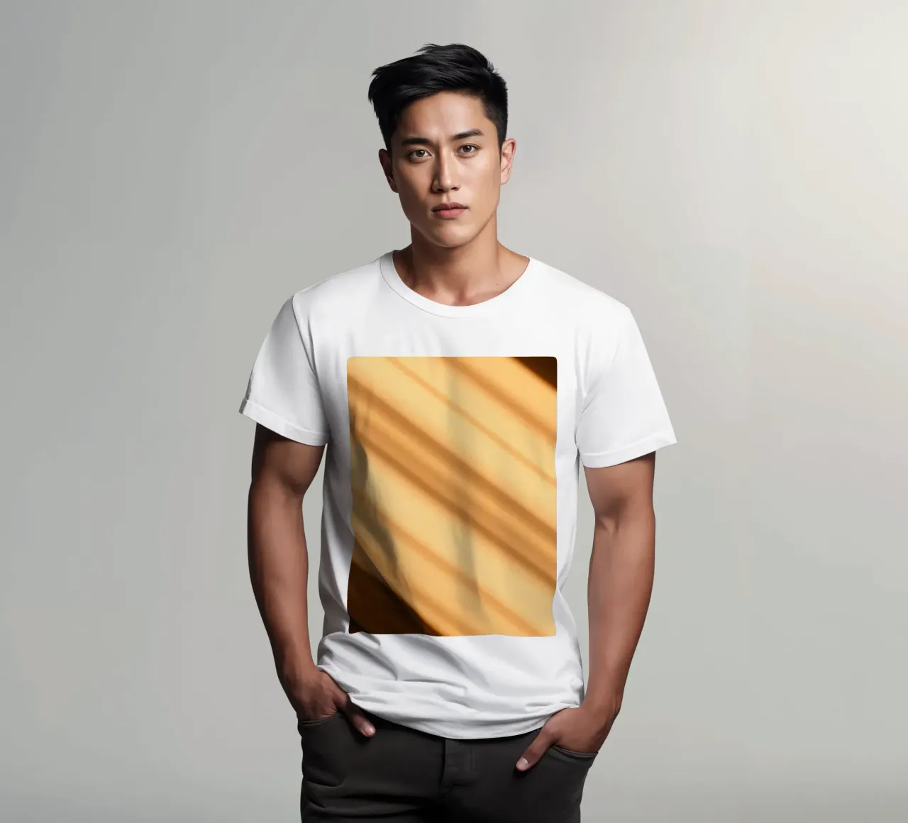 Abstract warm gradient background with smooth lines t-shirt by DesignDoodle