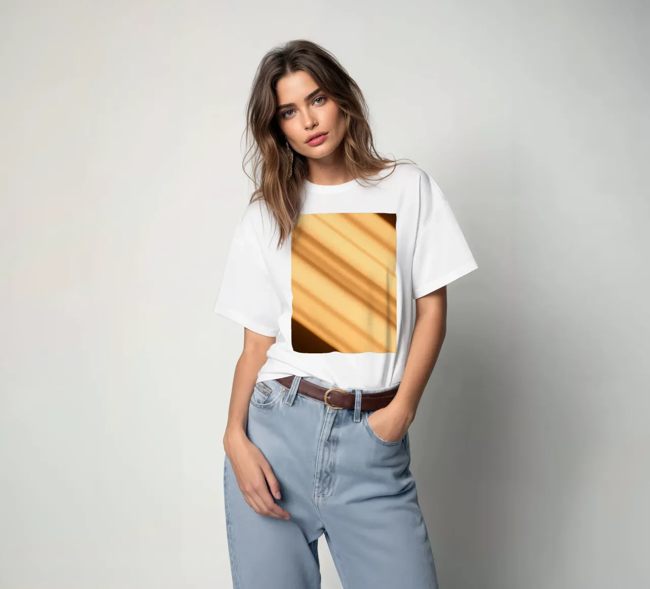 Abstract warm gradient background with smooth lines t-shirt by DesignDoodle