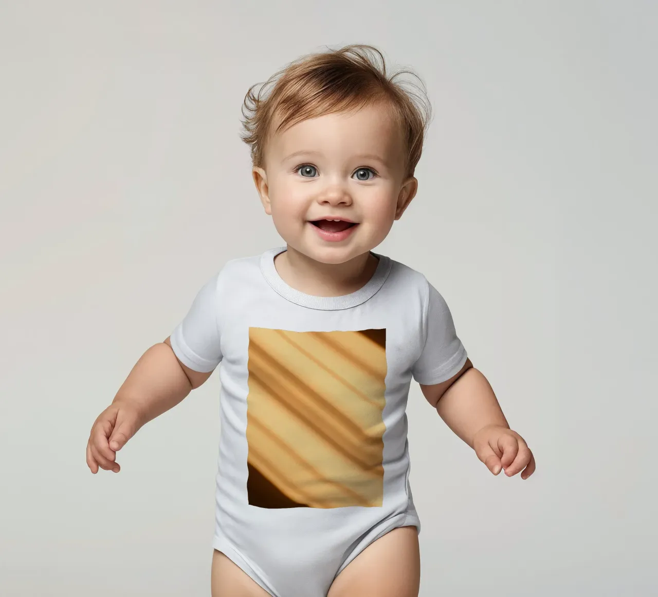 Sfondo astratto a gradiente caldo con linee morbide body neonato maniche corte da DesignDoodle