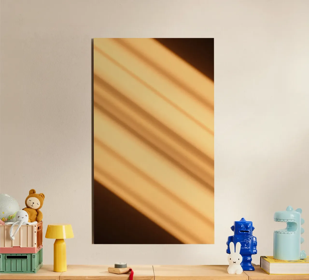 Sfondo astratto a gradiente caldo con linee morbide alluminio dibond da DesignDoodle