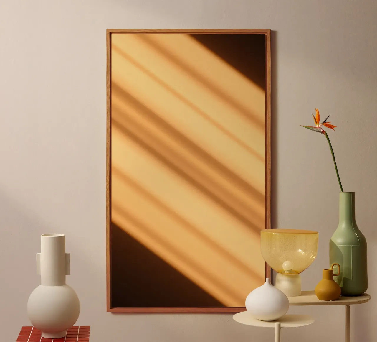 Abstract warm gradient background with smooth lines alu-dibond by DesignDoodle