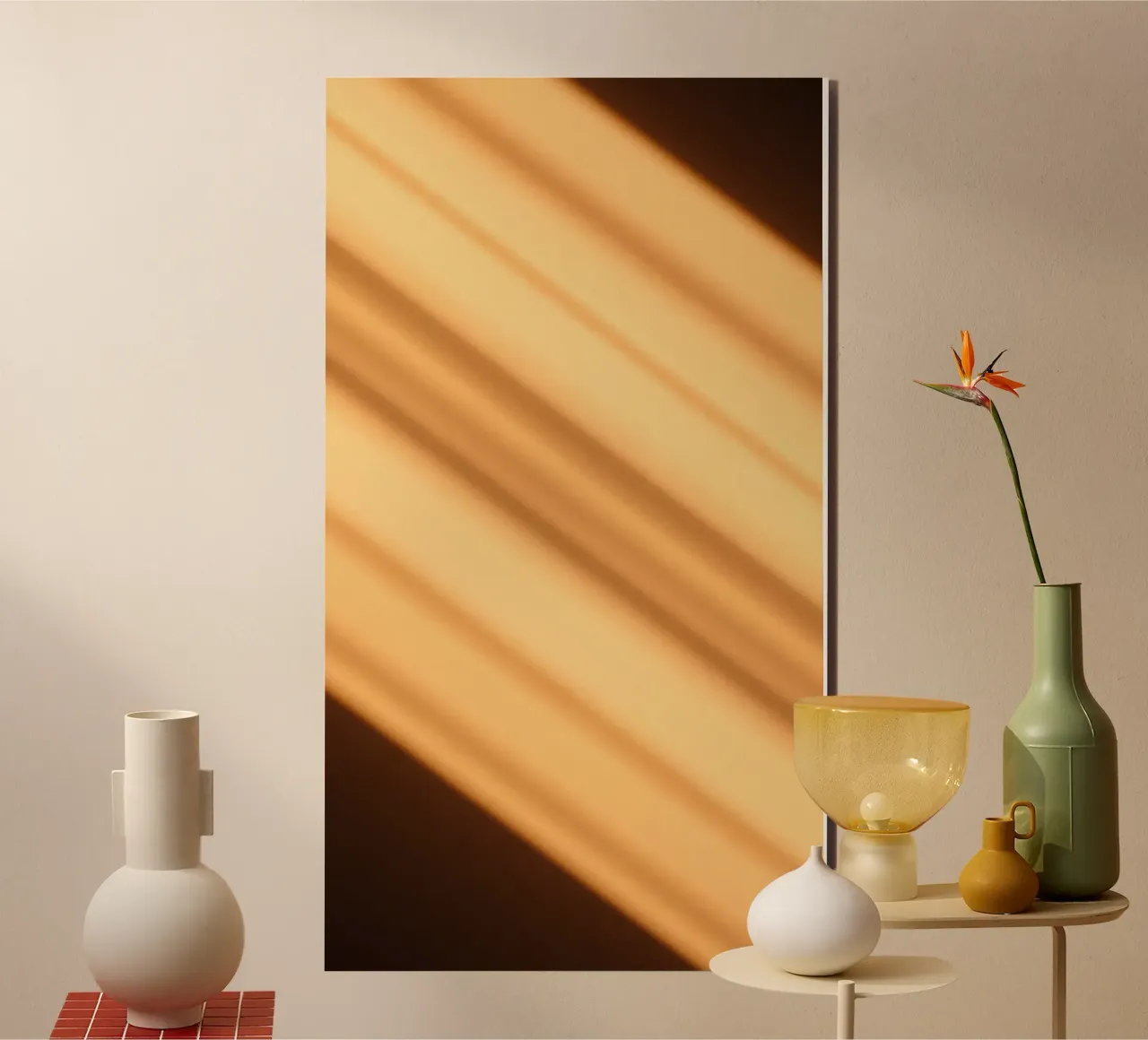 Abstract warm gradient background with smooth lines alu-dibond by DesignDoodle