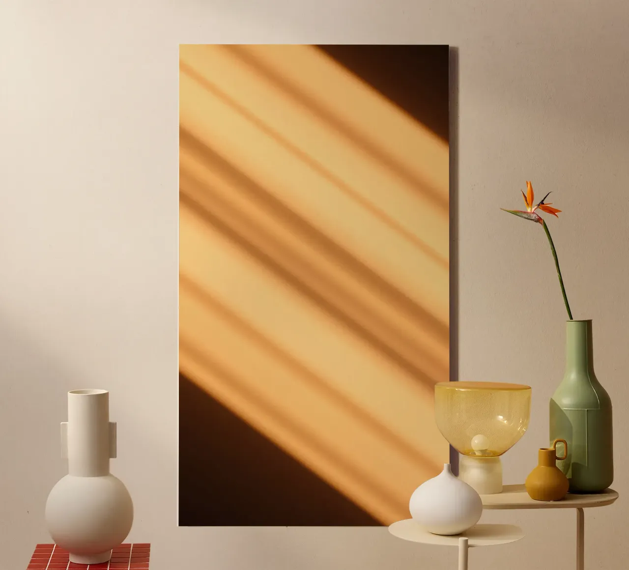 Abstrakter warmer Gradient Hintergrund mit glatten Linien Leinwand von DesignDoodle