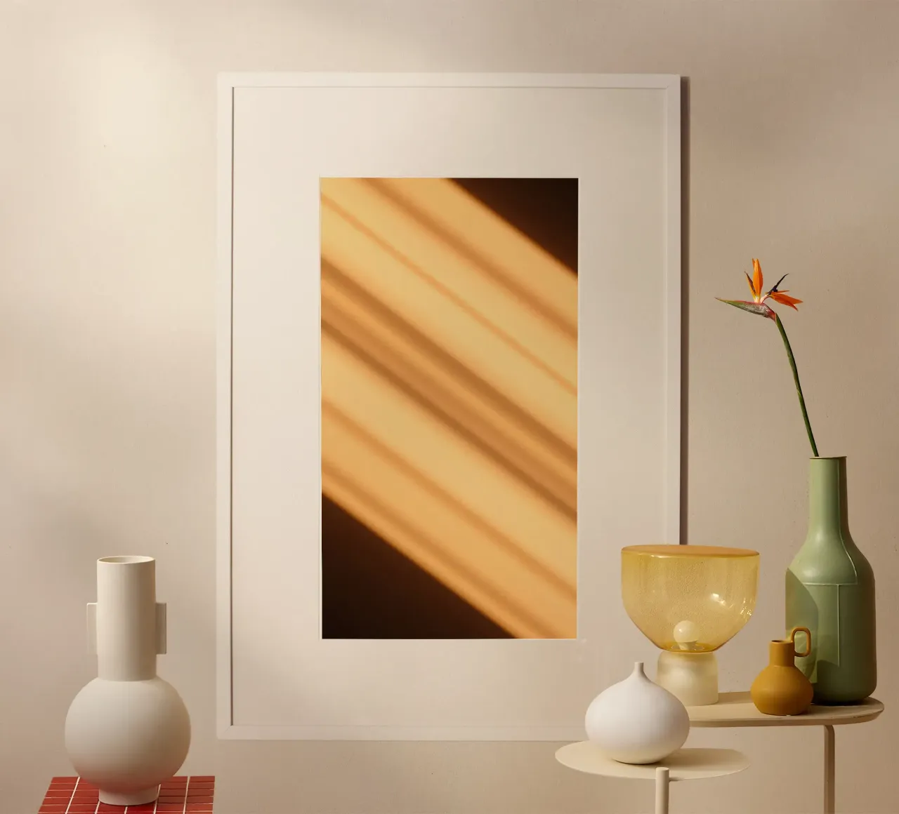 Sfondo astratto a gradiente caldo con linee morbide carta hahnemühle da DesignDoodle