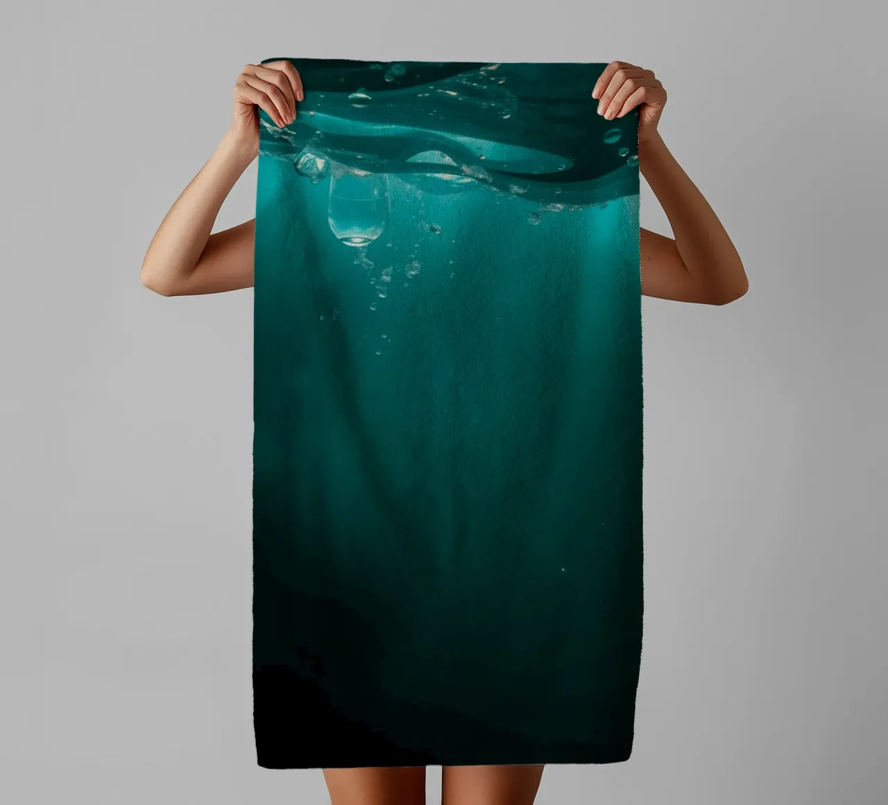 Explore the serenity of underwater tranquility towel by DesignDoodle