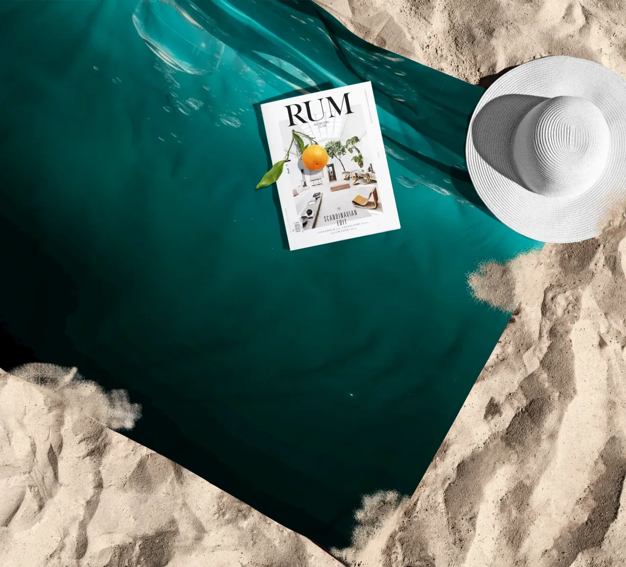 Explore the serenity of underwater tranquility beach towel by DesignDoodle