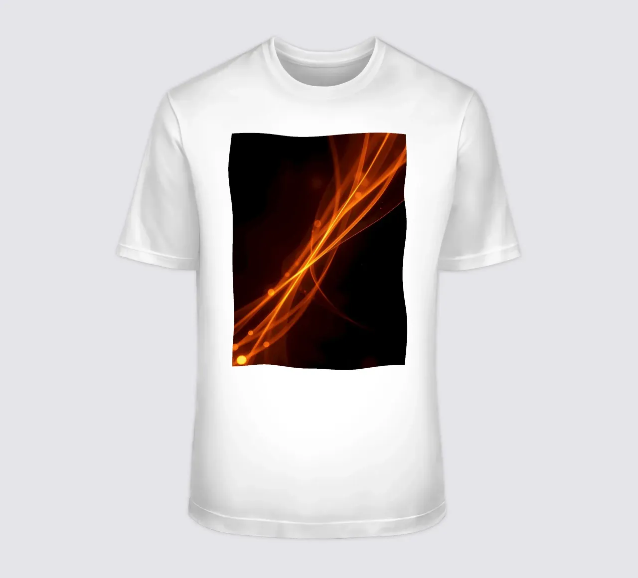 Vibrant orange abstract background with flowing lines t-shirt by DesignDoodle