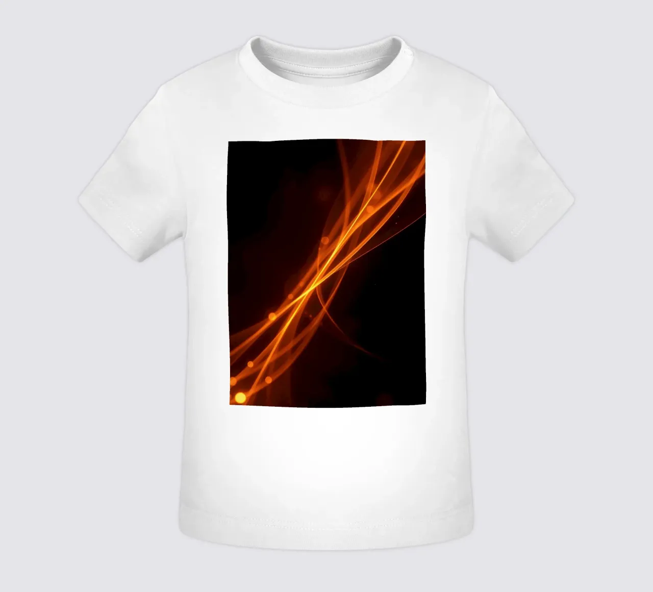 Vibrante sfondo astratto arancione con linee fluide maglietta neonato da DesignDoodle