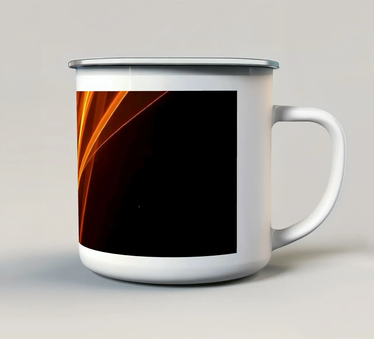 Vibrante sfondo astratto arancione con linee fluide tazza in smalto da DesignDoodle