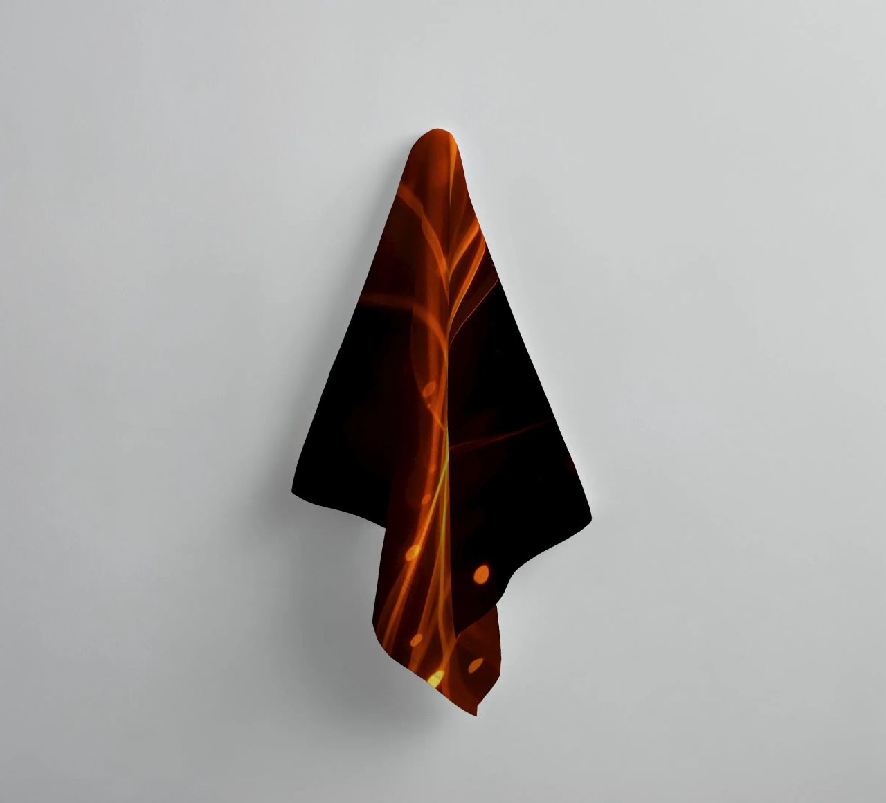 Vibrant orange abstract background with flowing lines towel by DesignDoodle