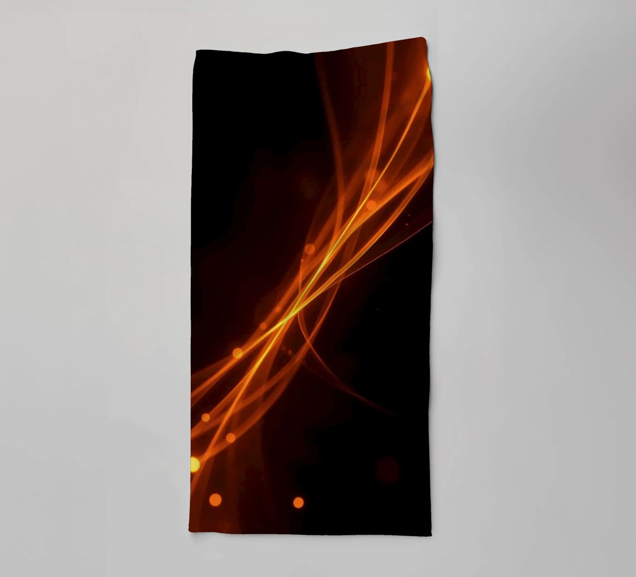 Vibrant orange abstract background with flowing lines towel by DesignDoodle