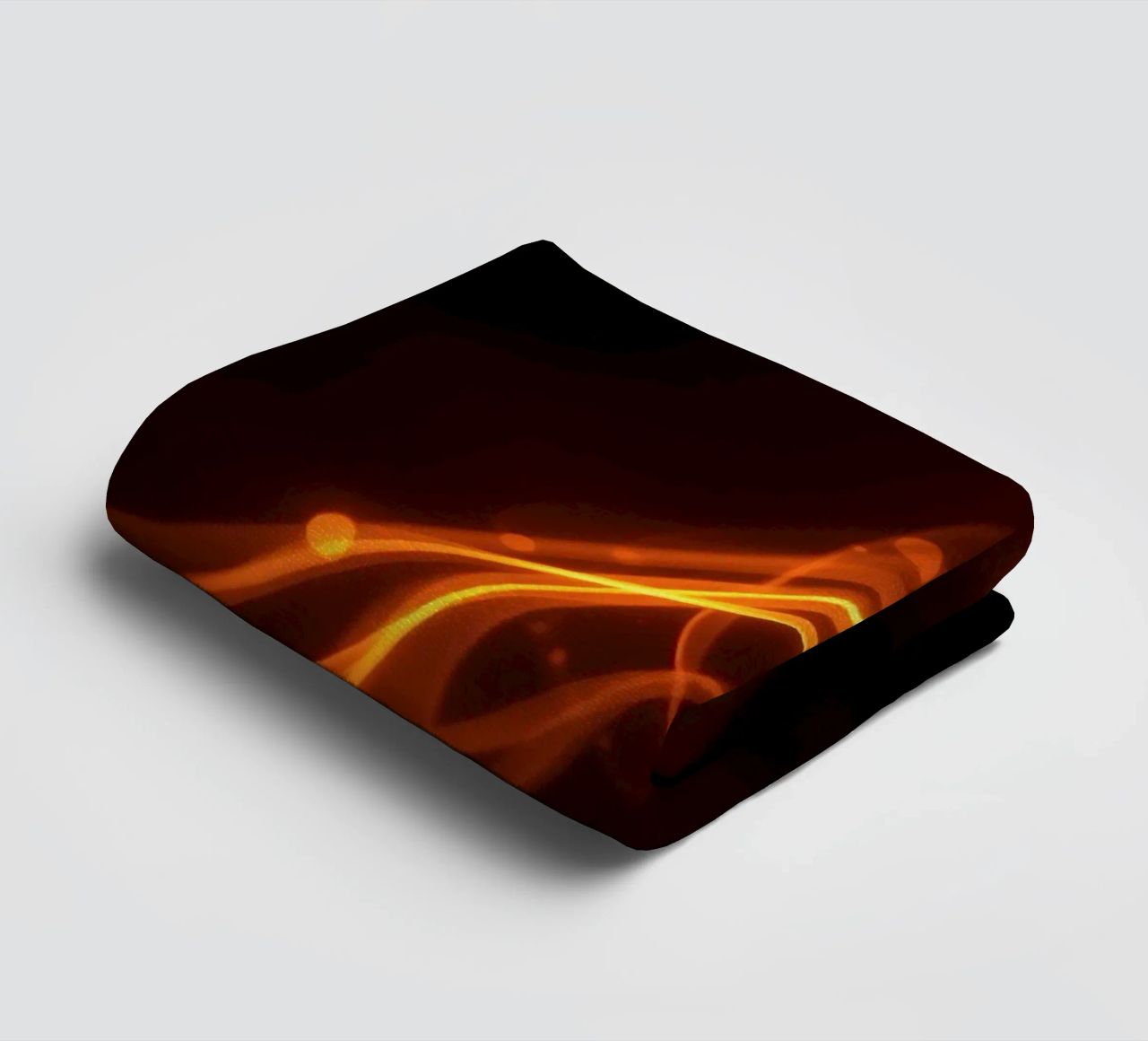 Vibrant orange abstract background with flowing lines towel by DesignDoodle