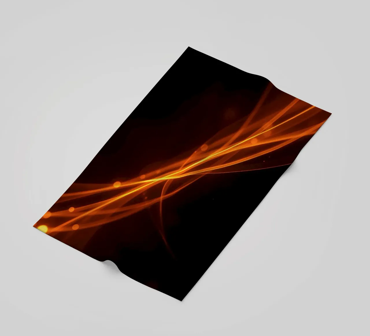 Vibrant orange abstract background with flowing lines beach towel by DesignDoodle