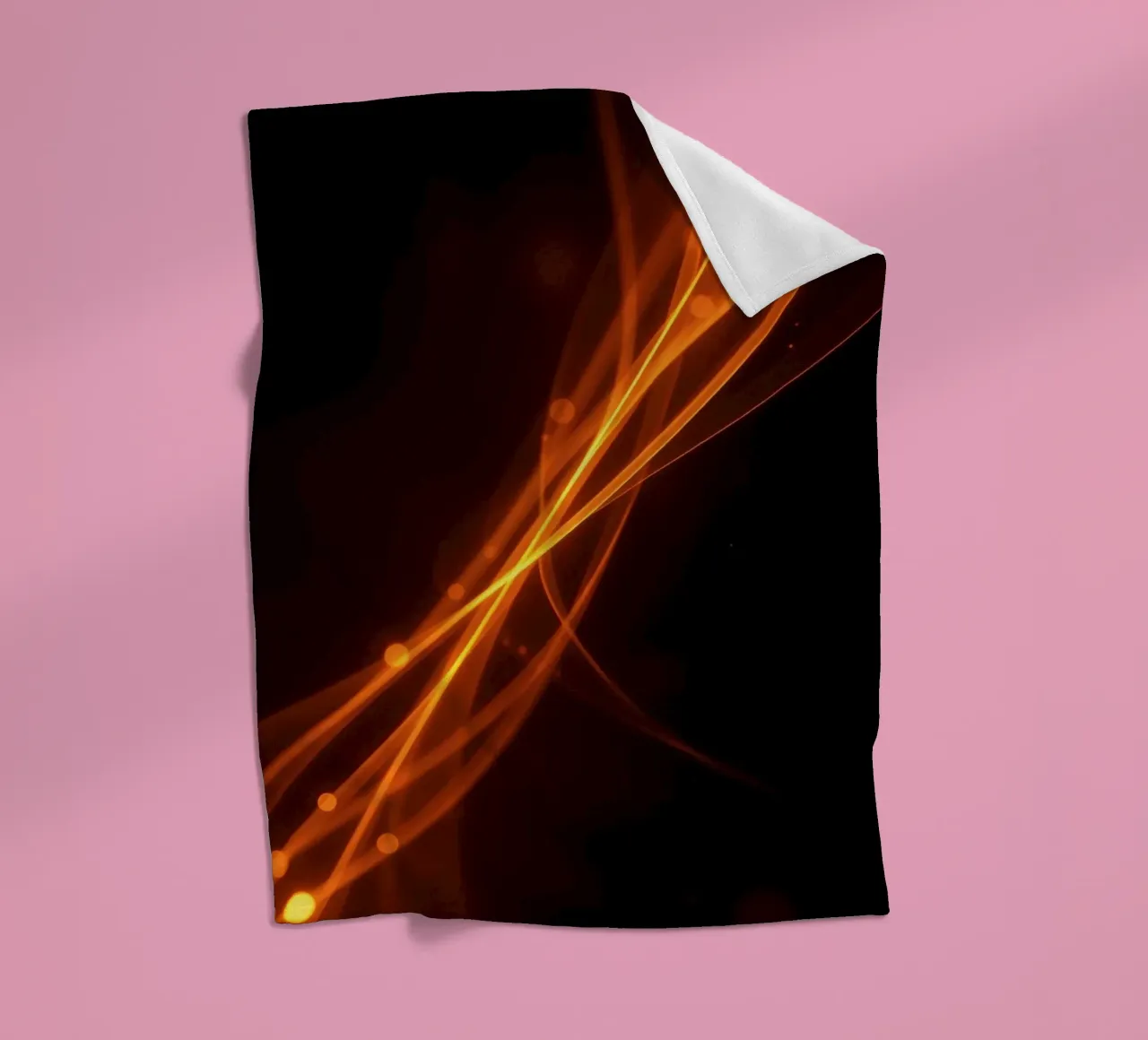 Leuchtend orangefarbener abstrakter Hintergrund mit fließenden Linien Fleecedecke von DesignDoodle
