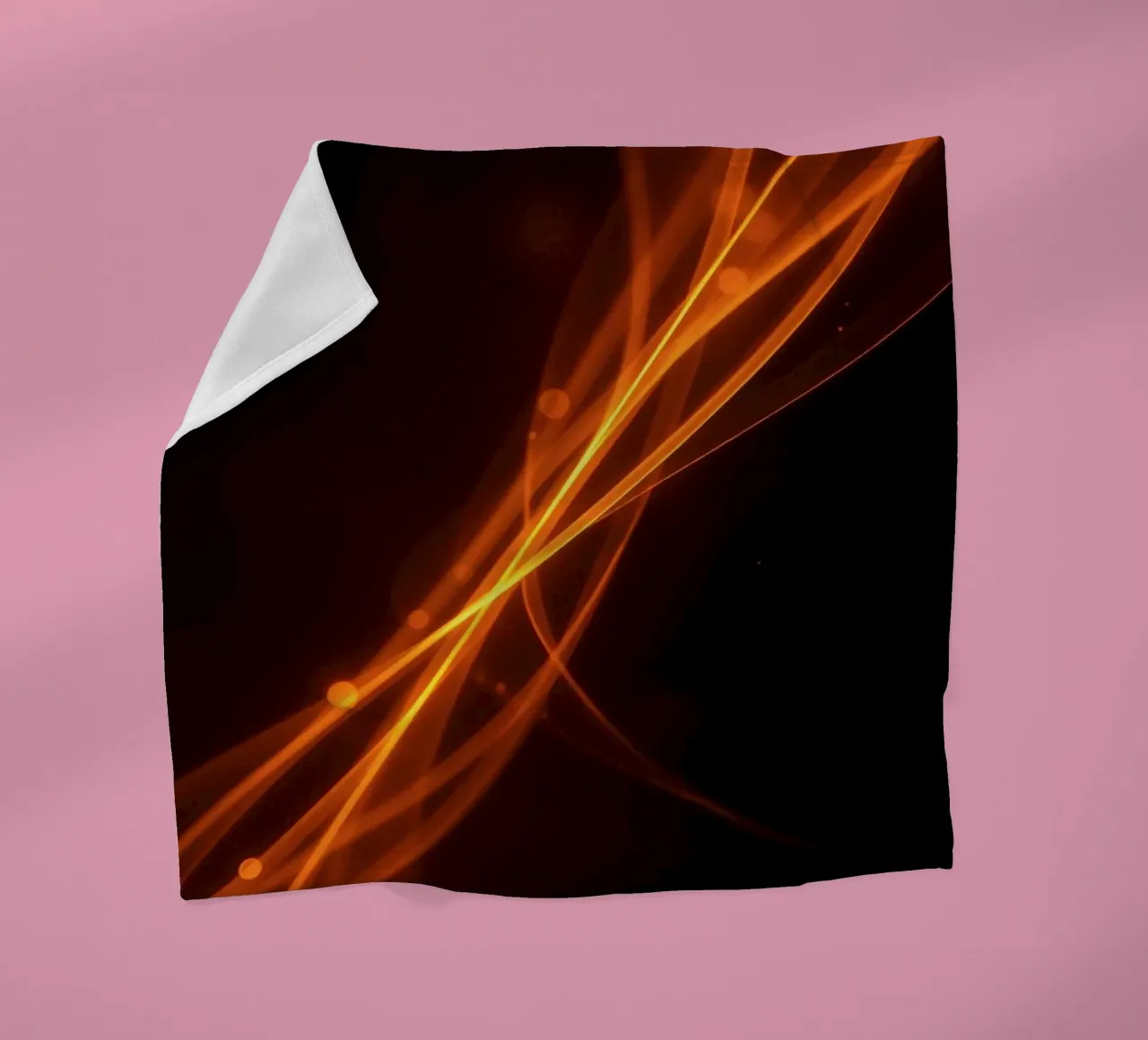 Leuchtend orangefarbener abstrakter Hintergrund mit fließenden Linien Fleecedecke von DesignDoodle