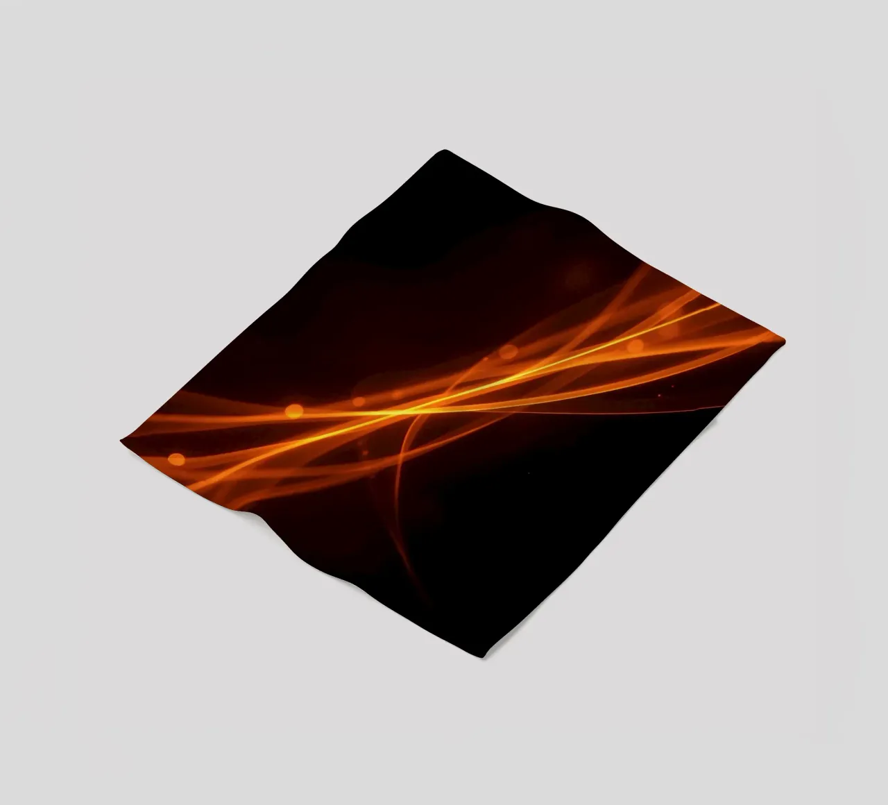 Leuchtend orangefarbener abstrakter Hintergrund mit fließenden Linien Fleecedecke von DesignDoodle