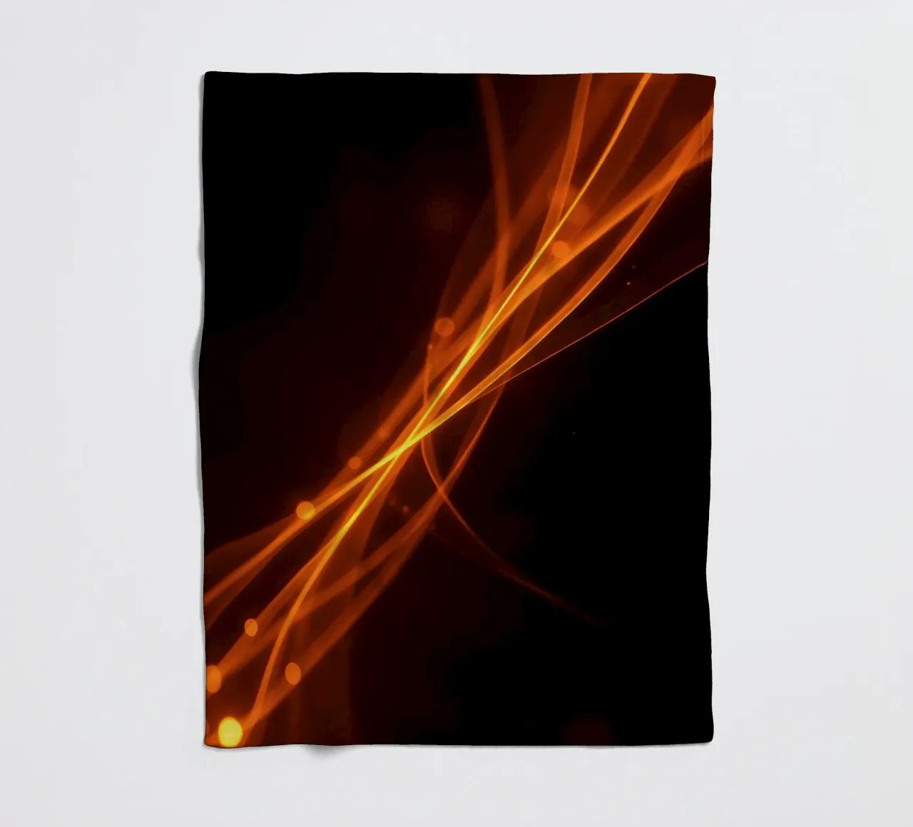 Leuchtend orangefarbener abstrakter Hintergrund mit fließenden Linien Fleecedecke von DesignDoodle
