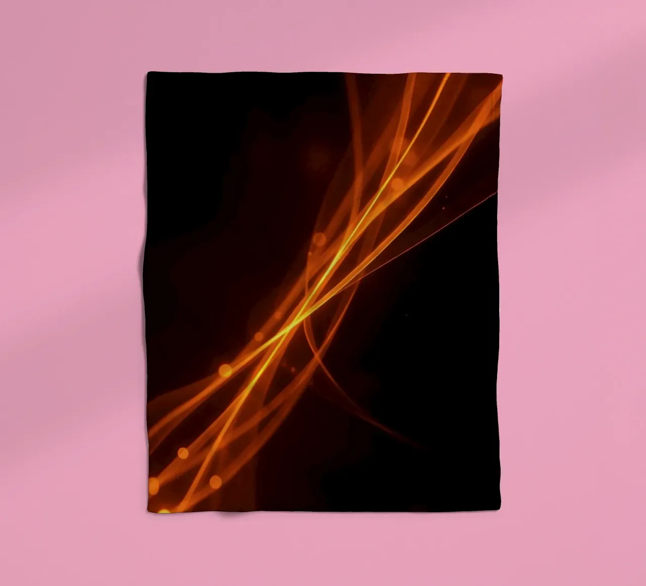 Leuchtend orangefarbener abstrakter Hintergrund mit fließenden Linien Fleecedecke von DesignDoodle