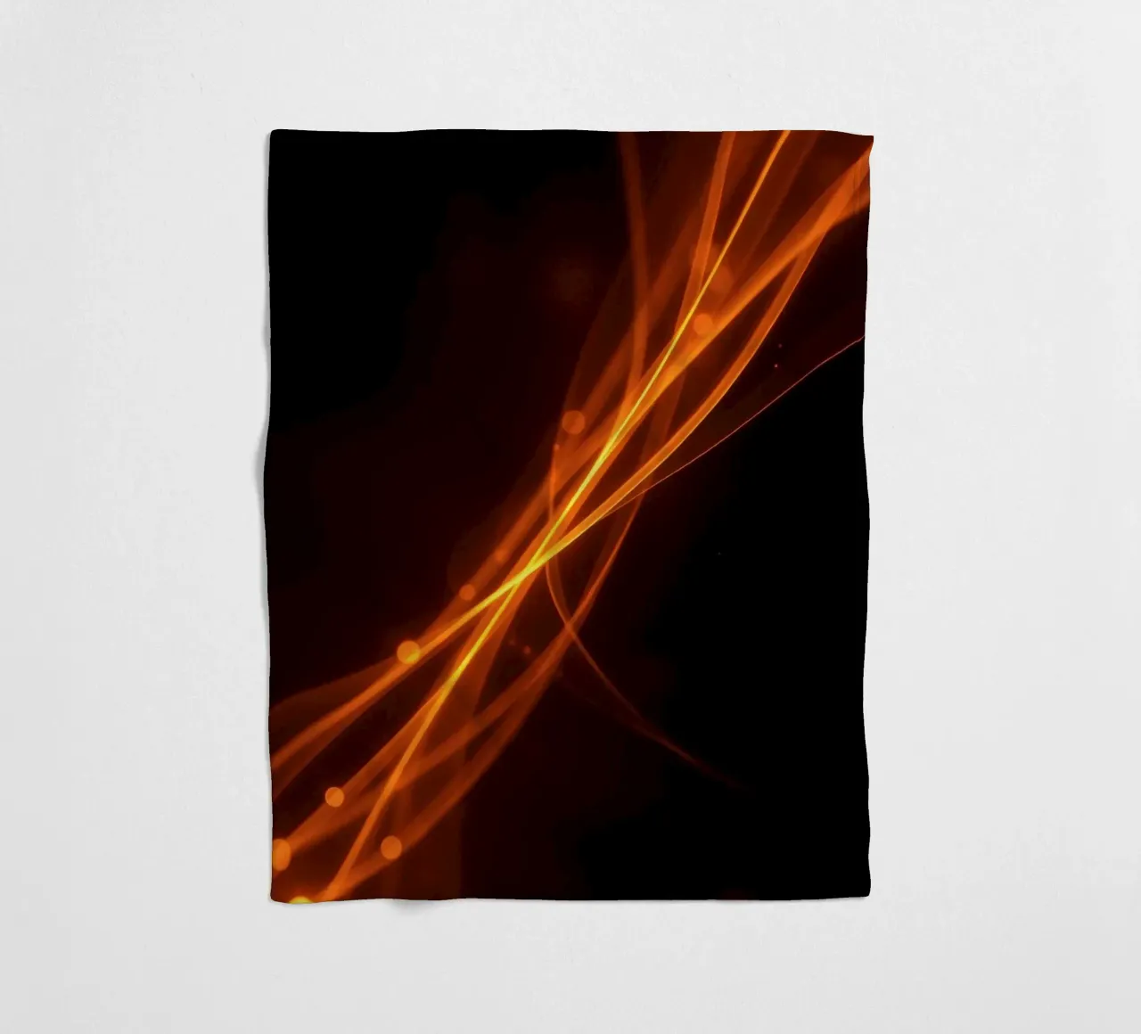 Leuchtend orangefarbener abstrakter Hintergrund mit fließenden Linien Fleecedecke von DesignDoodle