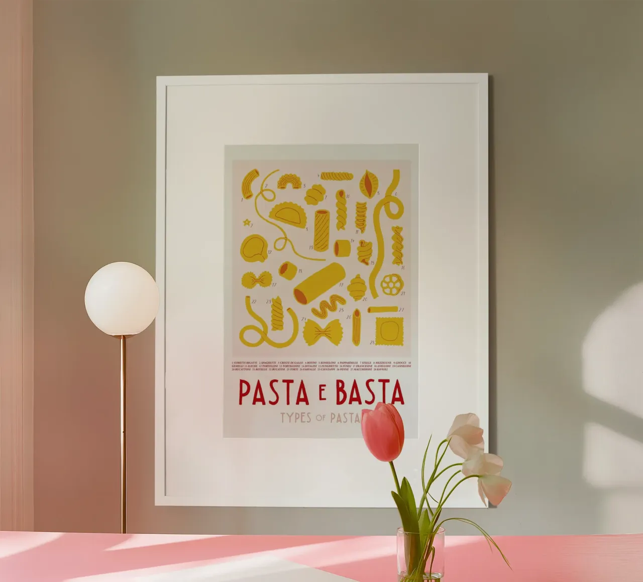 Pasta e Basta poster con telaio in plastica da typealive