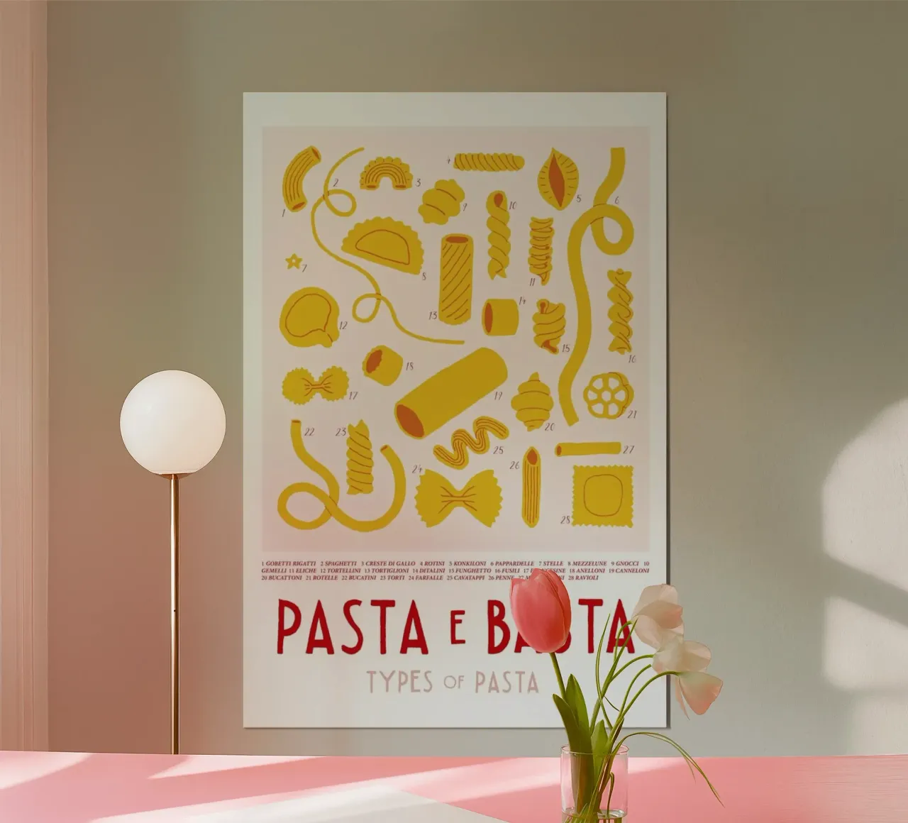 Pasta e Basta poster con telaio in plastica da typealive