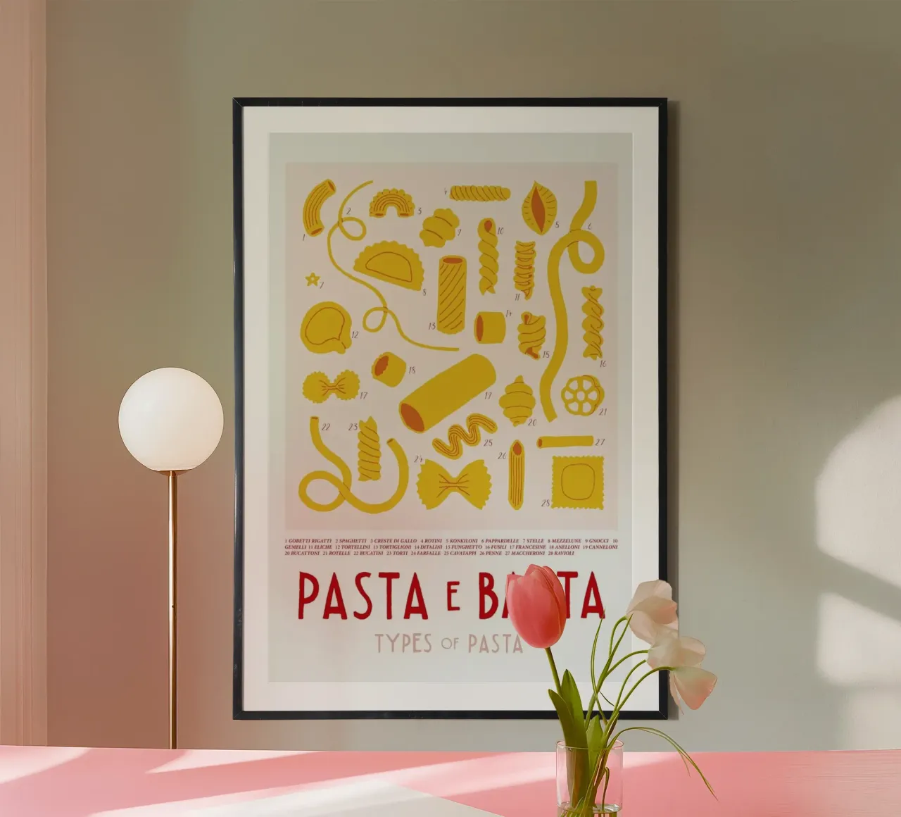 Pasta e Basta poster con telaio in plastica da typealive