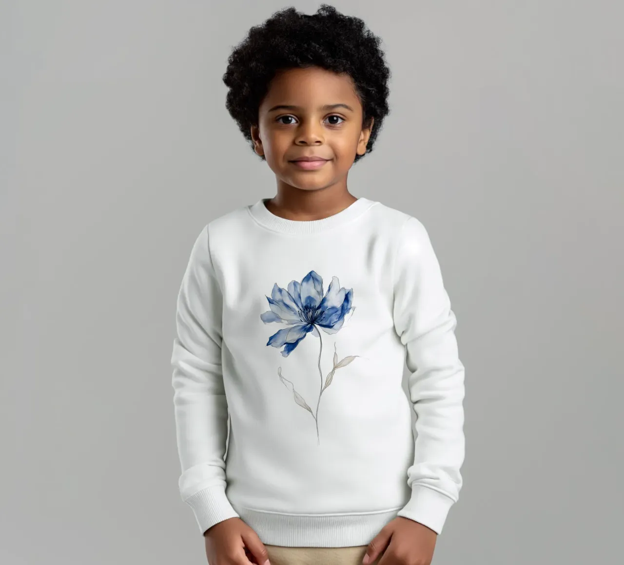 Fiore blu due felpa bambino da LaylaOzHome
