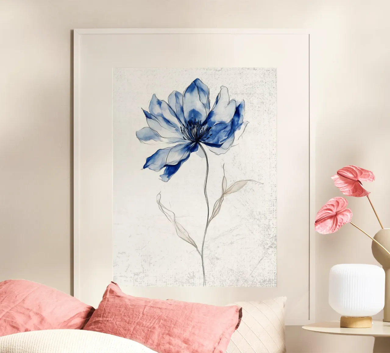 Blaue Blume zwei Poster von LaylaOzHome