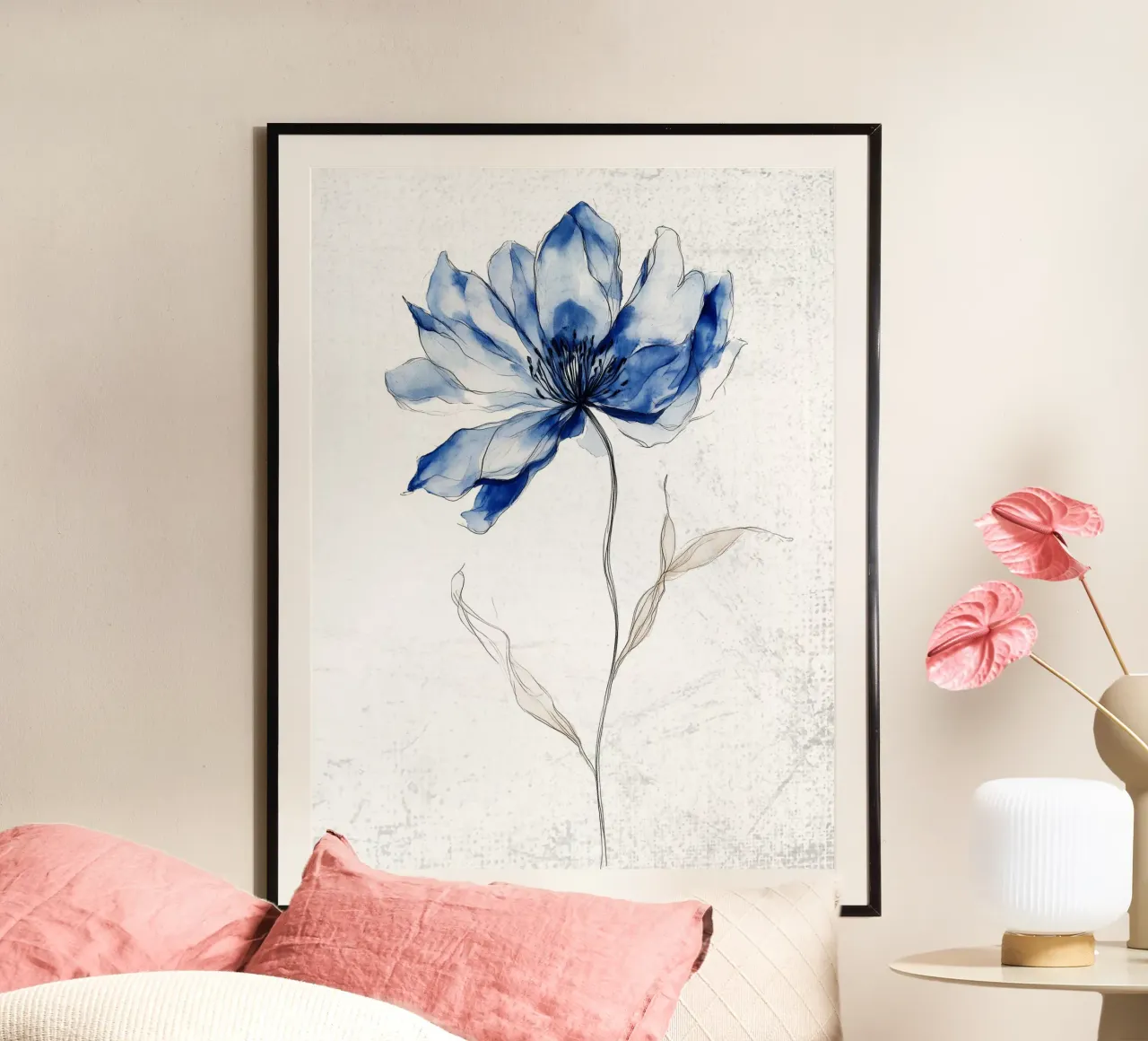 Blaue Blume zwei Poster von LaylaOzHome