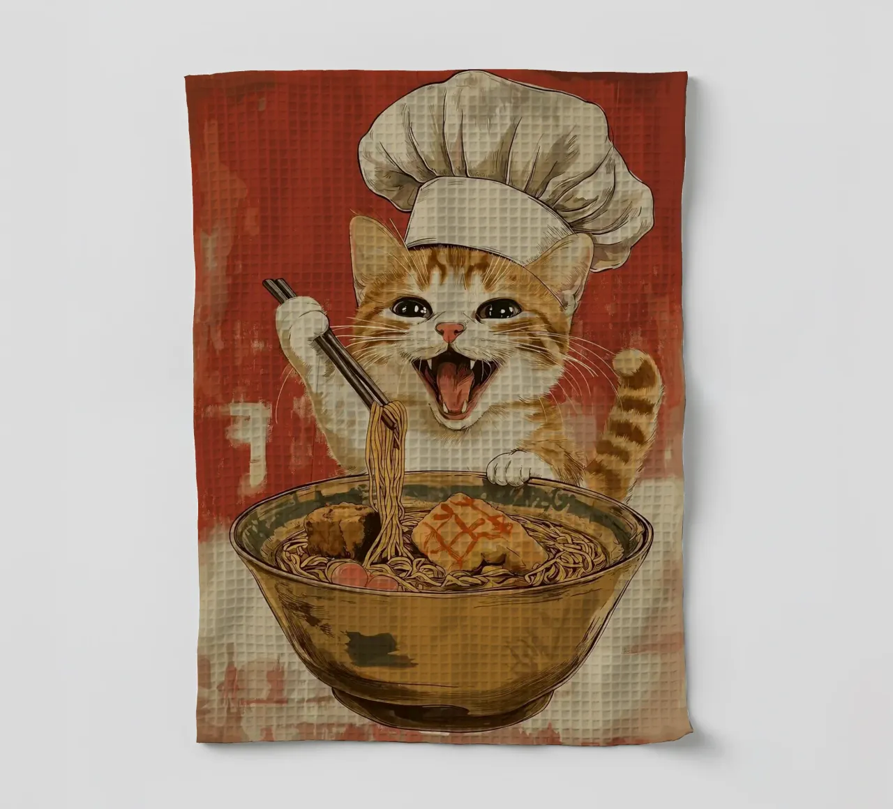 Chef Cat Ramen canovaccio da cucina da Margaret Marie Ostrout