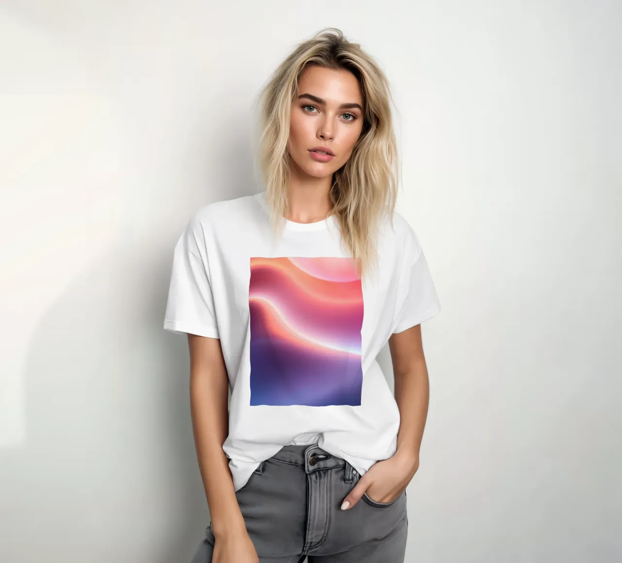 Lebendige Abstraktion mit weichen Verläufen und dynamischem Fluss T-Shirt von DesignDoodle