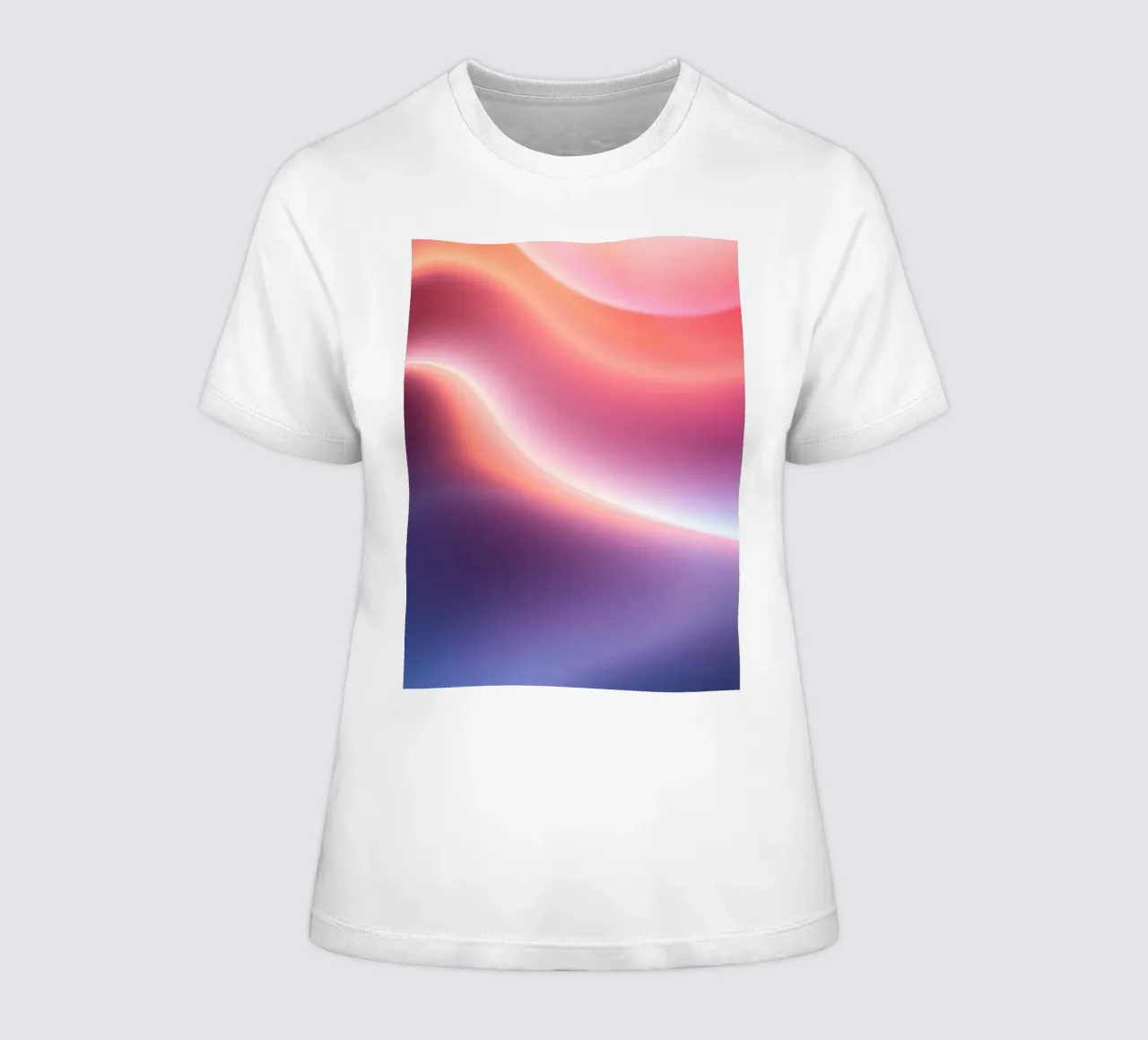 Vibrant abstract with smooth gradients and dynamic flow women's fitted t-shirt by DesignDoodle