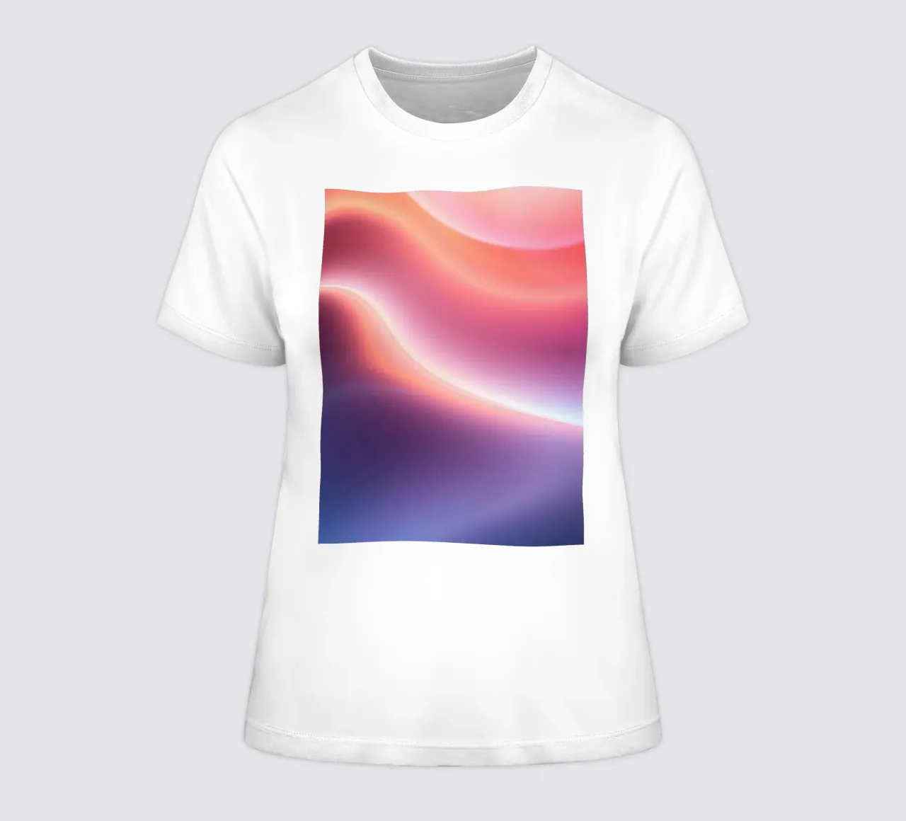 Vibrant abstract with smooth gradients and dynamic flow women's fitted t-shirt by DesignDoodle