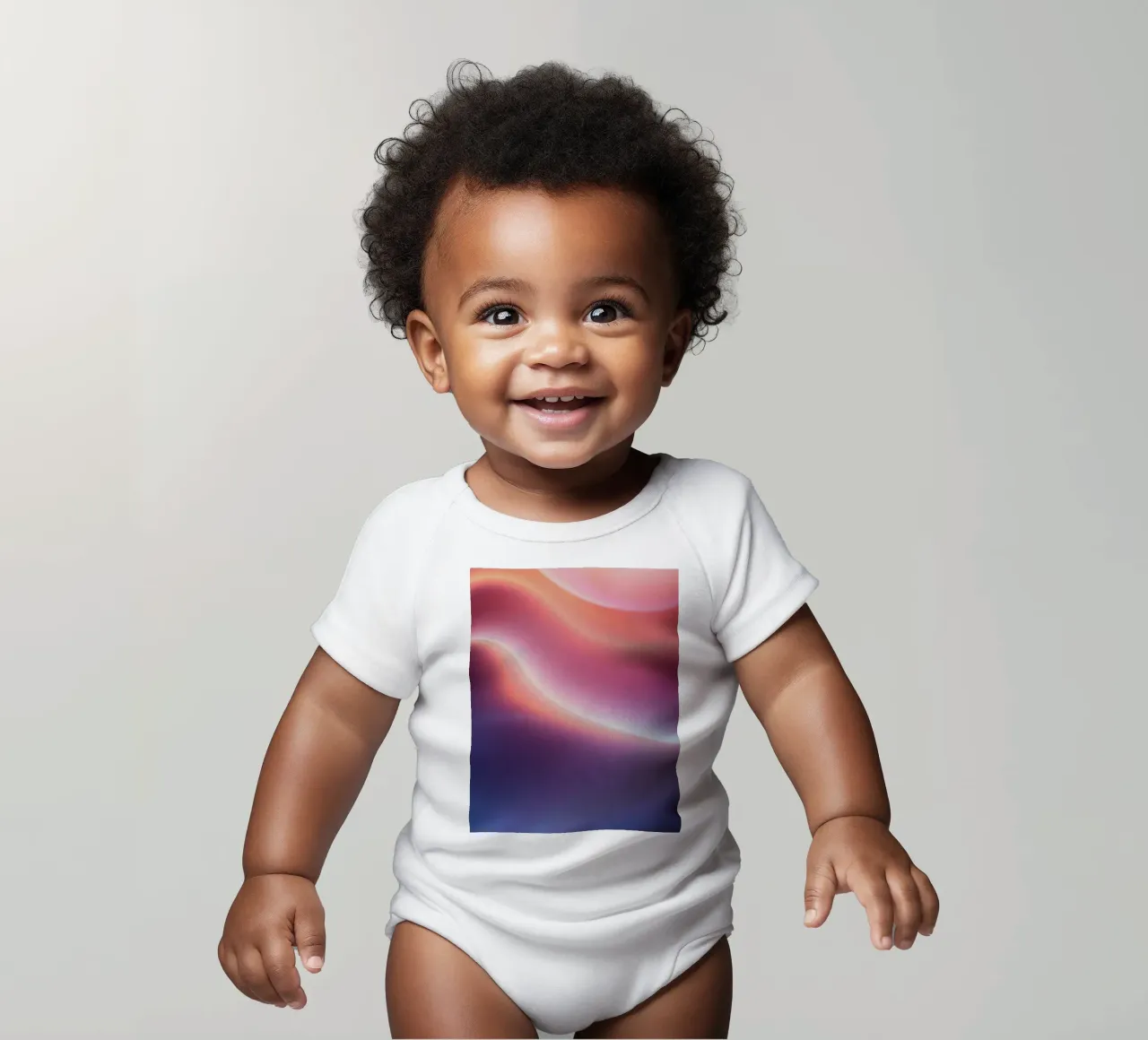 Vibrant abstract with smooth gradients and dynamic flow short-sleeve baby romper by DesignDoodle