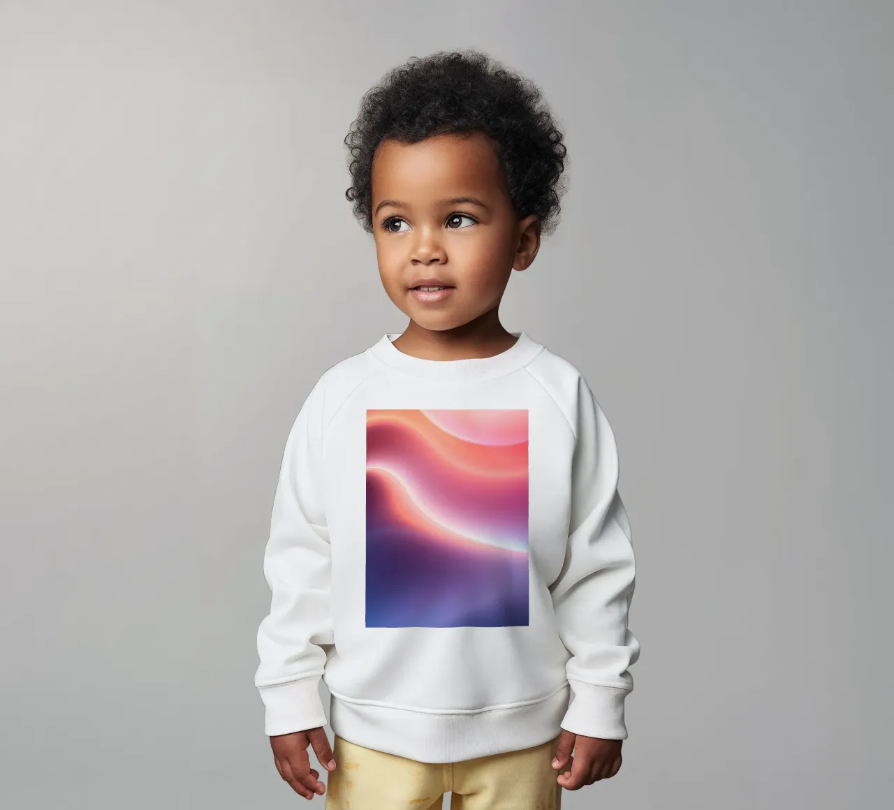 Vibrant abstract with smooth gradients and dynamic flow baby sweatshirt by DesignDoodle