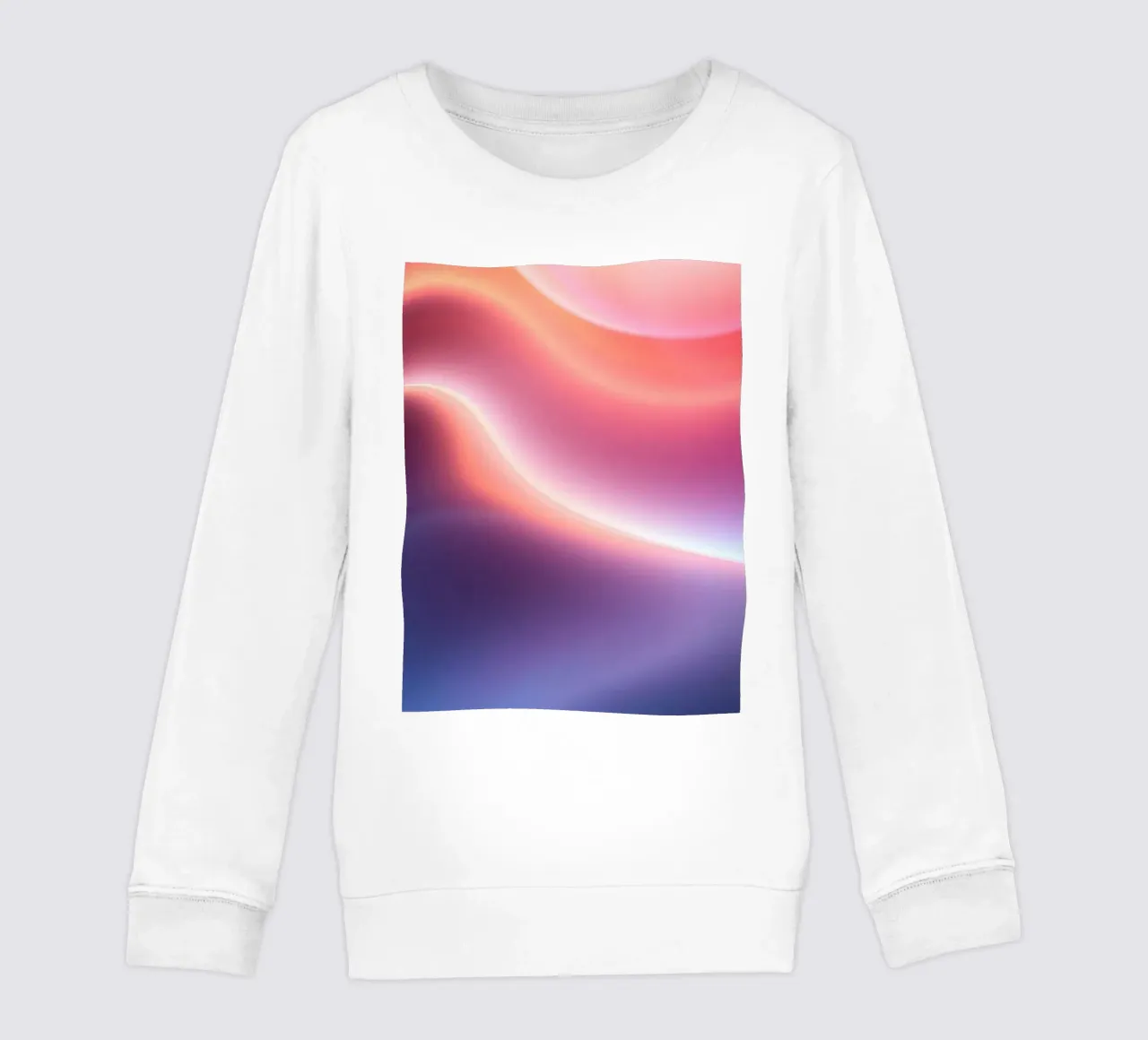 Vibrant abstract with smooth gradients and dynamic flow kids sweatshirt by DesignDoodle