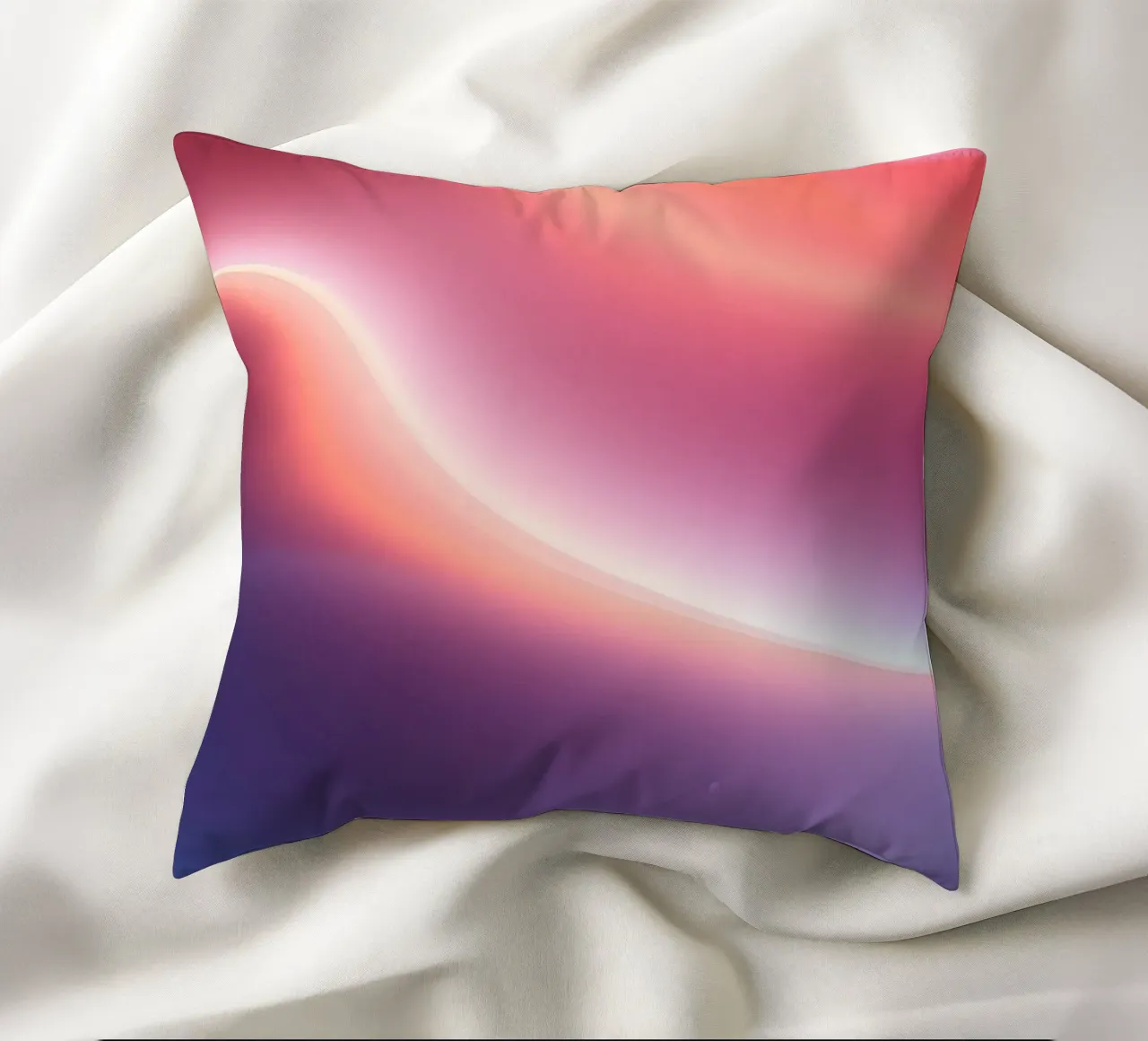 Vibrant abstract with smooth gradients and dynamic flow decorative cushion by DesignDoodle