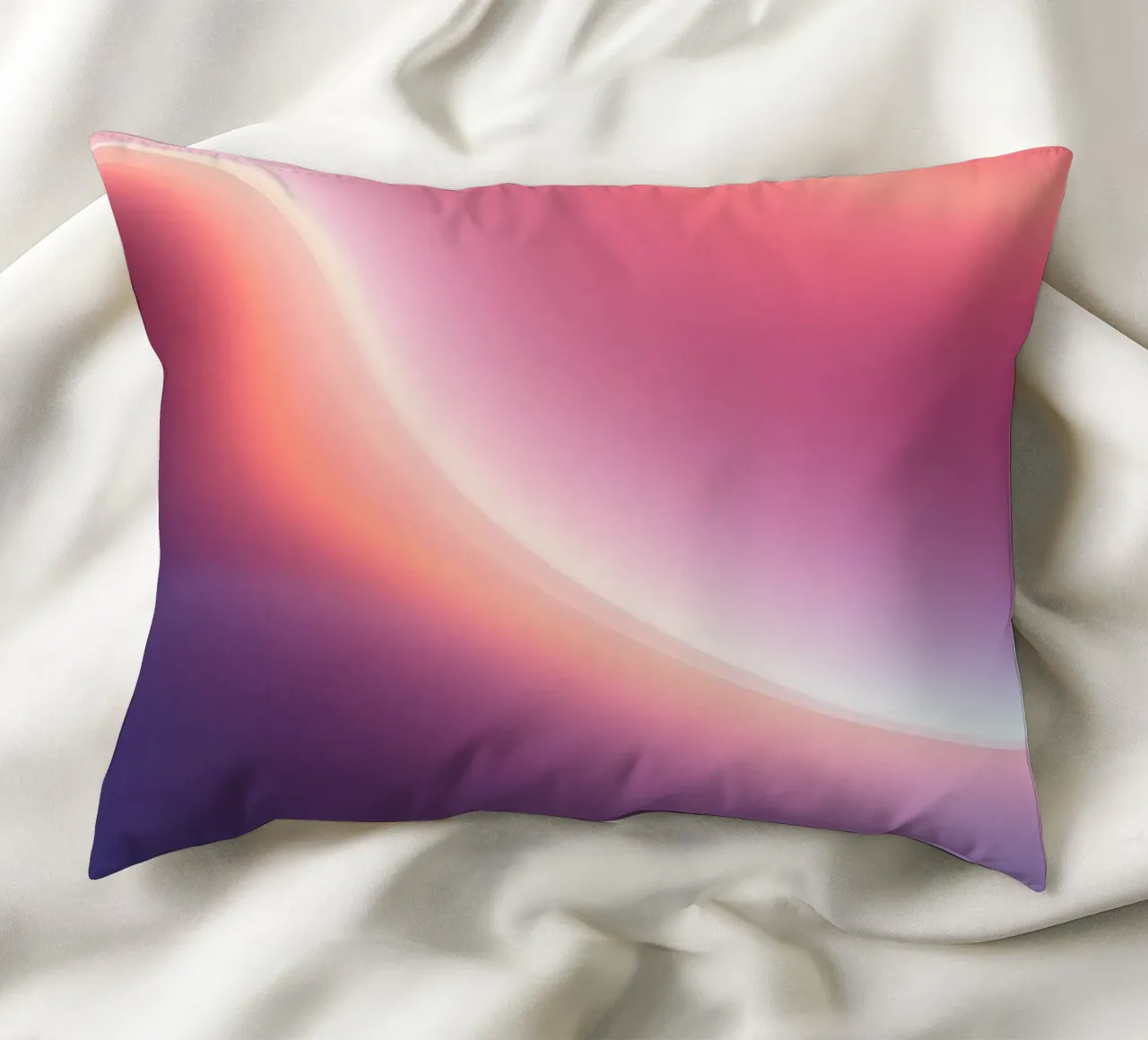 Vibrant abstract with smooth gradients and dynamic flow decorative cushion by DesignDoodle