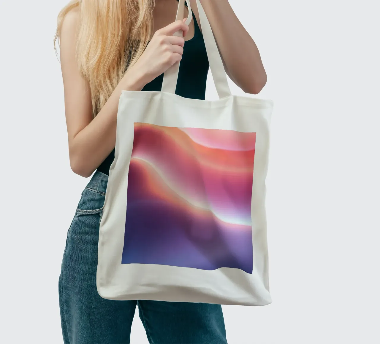 Vibrant abstract with smooth gradients and dynamic flow tote bag by DesignDoodle